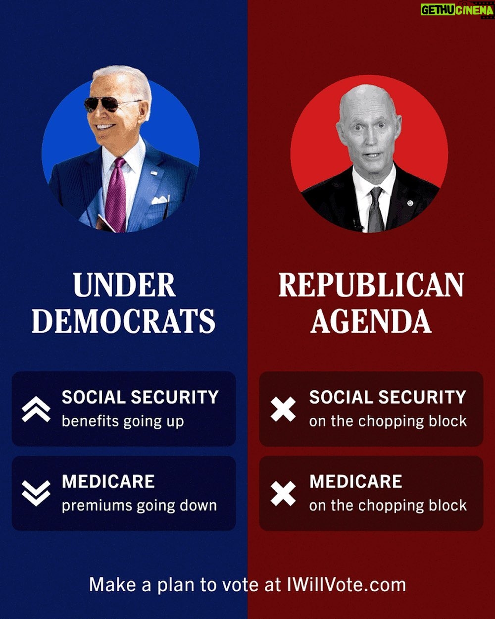 Hillary Clinton Instagram - If Republicans take power, Social Security and Medicare are on the chopping block. 👉 IWillVote.com