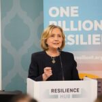 Hillary Clinton Instagram - Extreme heat kills more people than any other climate disaster and impacts every region on earth. I was glad for the opportunity to talk about it—and how women are part of the solution—at the United Nations Climate Change Conference earlier this week.⁣ ⁣ As is so often the case when it comes to climate disasters, the burden of the crisis of extreme heat disproportionately falls on women.⁣ ⁣ Globally, women represent 80 percent of climate refugees. When women are displaced, they are at increased risk of violence, human trafficking, and stalled education and employment opportunities. They are also more likely to die in natural disasters. Millions also risk losing access to contraception and the bodily and economic freedom it provides.⁣ ⁣ All of that is why the @ClintonGlobal Initiative and the @AtlanticCouncil have partnered with the Self Employed Women’s Association to create a Climate Resilience Fund.⁣ ⁣ Women, especially women in the global south, are rarely given the credit they deserve as essential drivers of change.⁣ ⁣ But when they have access to resilience funds–or electric mini grids or clean cook stoves or solar panels–it has a transformative impact.