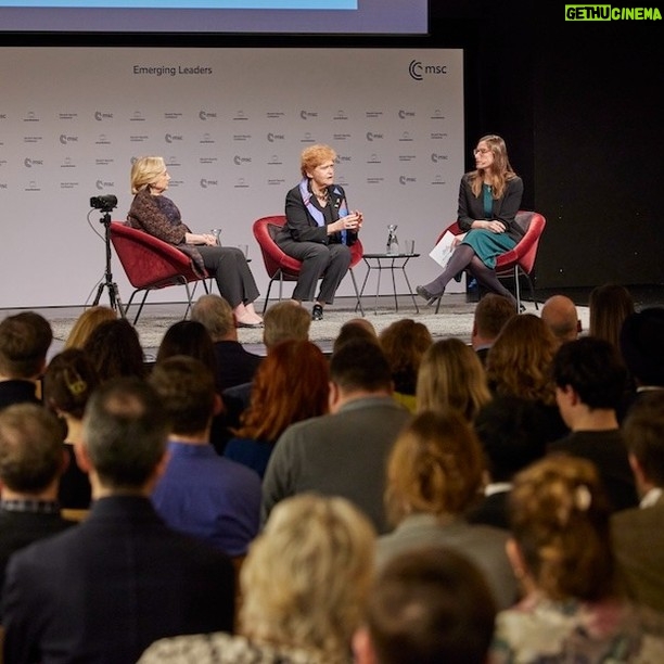 Hillary Clinton Instagram - I'm leaving Munich today with a lot of great memories from @MunSecConf, feeling energized about the global fight for democracy. It's a momentous year, with major elections happening for many of our allies as well as at home. We've got to make the stakes clear to voters around the world: we must choose civil discourse and coexistence over suppression, hatred, and violence. Democracy can be messy and frustrating, but it's endlessly preferable to the alternative. Let's fight for it. Thanks to @USAmbGermany, Amb. Deborah Lipstadt, Prime Minister @ediramaal of Albania, opposition leader @prezident.sveta of Belarus, and more for important conversations yesterday. Photos: ©Amerikahaus–Bavarian Center for Transatlantic Relations and Marc Mueller/MSC