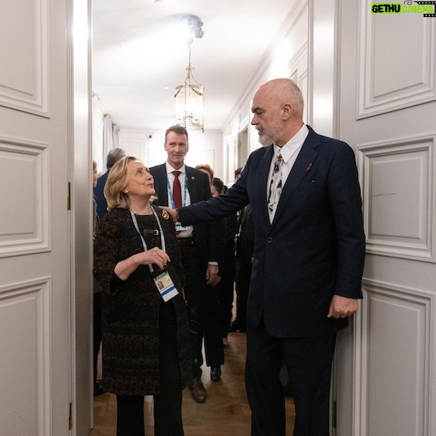 Hillary Clinton Instagram - I'm leaving Munich today with a lot of great memories from @MunSecConf, feeling energized about the global fight for democracy. It's a momentous year, with major elections happening for many of our allies as well as at home. We've got to make the stakes clear to voters around the world: we must choose civil discourse and coexistence over suppression, hatred, and violence. Democracy can be messy and frustrating, but it's endlessly preferable to the alternative. Let's fight for it. Thanks to @USAmbGermany, Amb. Deborah Lipstadt, Prime Minister @ediramaal of Albania, opposition leader @prezident.sveta of Belarus, and more for important conversations yesterday. Photos: ©Amerikahaus–Bavarian Center for Transatlantic Relations and Marc Mueller/MSC
