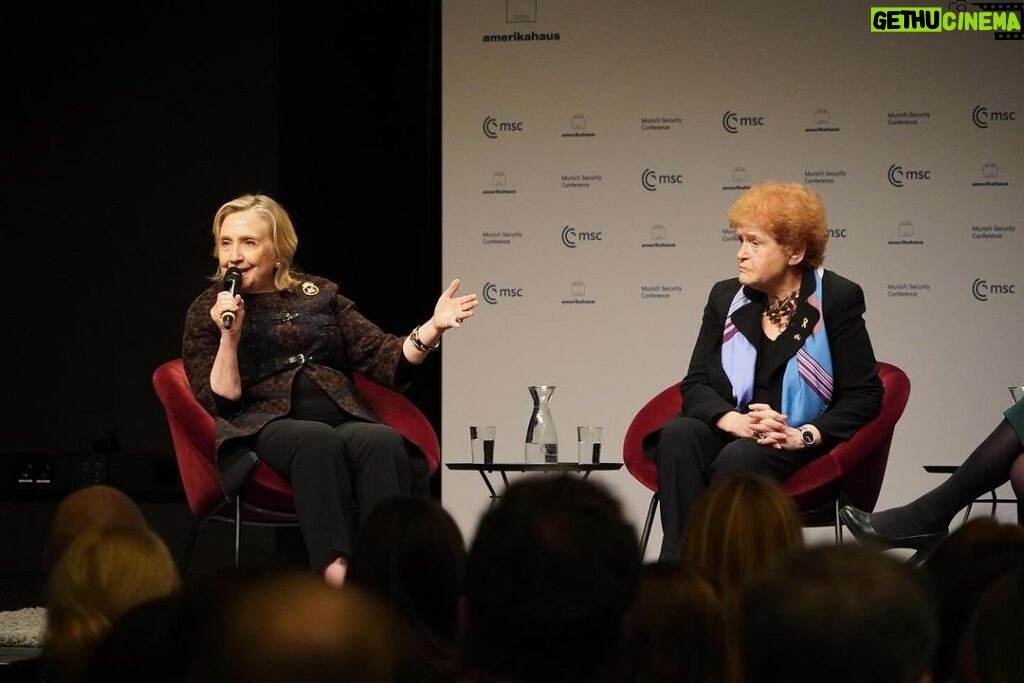 Hillary Clinton Instagram - We recognize the threat of antisemitism to democracy and international stability. Today, as always, we stand against injustice, resolute in our efforts to counter antisemitism and all forms of hatred. Important discussion at @munsecconf at @amerikahaus with #AtlantikBruecke. #StandUpSpeakOut #NeverAgainIsNow