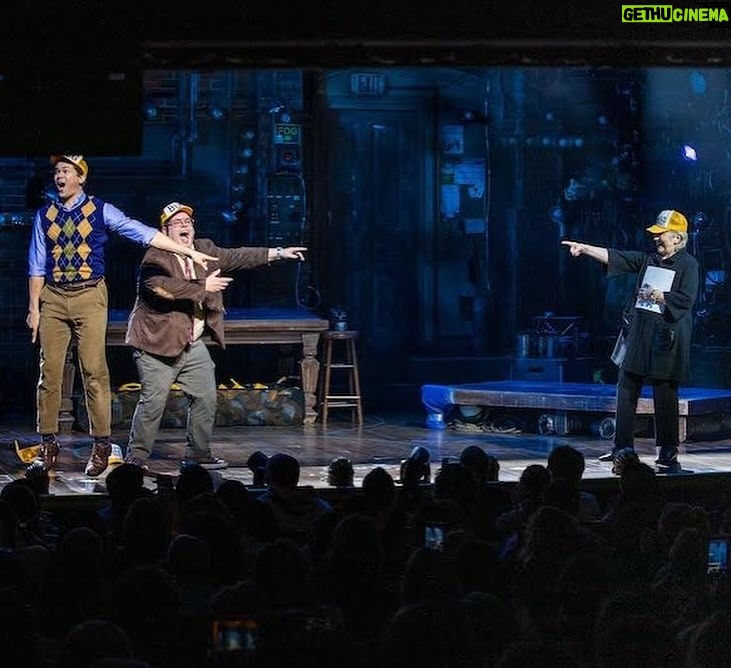 Hillary Clinton Instagram - I was thrilled to exercise my acting chops as a Producer (see hat) on @gutenbergbway last night. Thanks to @andrewrannells and @joshgad for being great scene partners and to the whole team for having me! Next up: @SuffsMusical 🎠Photos: @triciambaron
