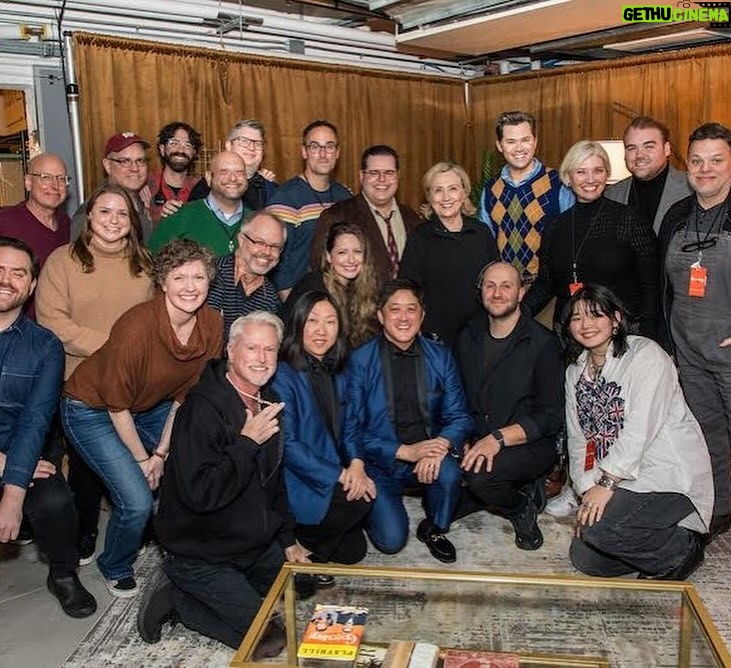Hillary Clinton Instagram - I was thrilled to exercise my acting chops as a Producer (see hat) on @gutenbergbway last night. Thanks to @andrewrannells and @joshgad for being great scene partners and to the whole team for having me! Next up: @SuffsMusical 🎠Photos: @triciambaron