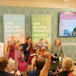 Hillary Clinton Instagram - Thank you to the Arsht-Rock Resilience Center and @AtlanticCouncil for keeping the focus on how gender-responsive policies must be at the center of climate action. I had a wonderful conversation with Global Chief Heat Officer Eleni Myrivili and SEWA Director Reema Nanavaty about what gender justice means in the face of climate impacts. #COP28 Photos: Holly Hayes