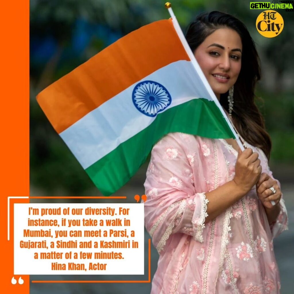 Hina Khan Instagram - Nothing makes Hina Khan prouder than watching the Republic Day parade. “I’m proud to witness India’s diversity, culture and heritage, along with its achievements,” Khan gushes, as she goes on to recall moments from her school days in Lucknow and Srinagar. “I’d look forward to flag hoisting, the march-past, getting sweets and partaking other festivities. I still get goosebumps when the National Anthem is played,” she says in an exclusive shoot with HT City. @realhinakhan @kavita600 📸 @vaalibate #RepublicDay #Indian #HinaKhan #Nationalflag #tiranga #ProudIndian #hinakhanfans