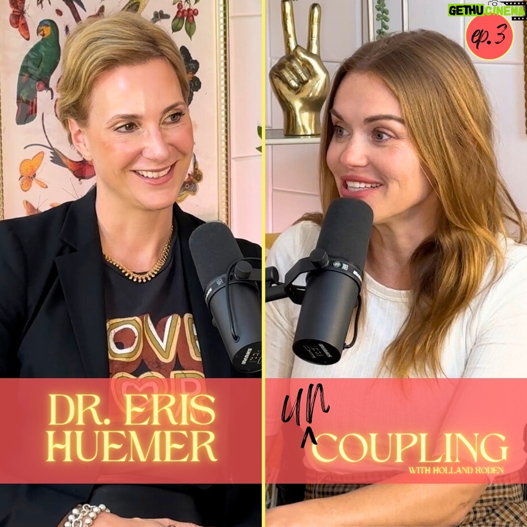 Holland Roden Instagram - Introducing Dr. Eris Huemer as our very first expert guest of UnCoupling! Join Holland in studio with our first Expert episode, the incredibly knowledgeable Dr. Eris Huemer @dreris . She is the founder of FEEL GOOD DR, Therapize Me, and co-creator of HELP SELF methodology. Dr. Huemer dives into Generational Unlearning and how everything comes back to your Self. #podcast #hollandroden #dreris #therapy #relationships