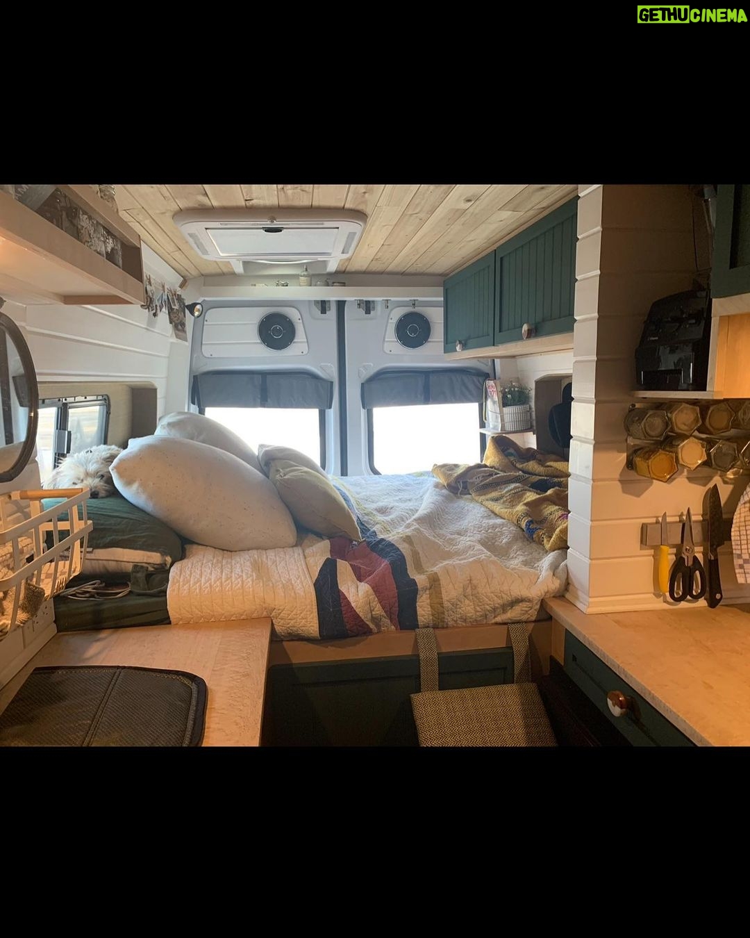 Holland Roden Instagram - Amazing how 60sq ft lead me to an infinite amount of space, adventure, and fun. A lot of my friends that built the same time I was building are hitting their two year van marks. There are def days I wish I was still living full time in that dream of mine. But alas we have many dreams. I just miss this one. Wish both could be possible sometimes. One day it will be again. Just missing full time road trips lately ❤️ Missing all the hot springs, powder highways, surf trips, bonfires, bike packers, secret coordinates, hidden lake swims, kayaking, base jumping, projector nights, spotting Grizzlies, rock climbing, atving all of Utah, Tacoma bros 🤣, just the buddies- soon enough 🎉 Happy bday month @christopheremilio 🙌 🎉miss everyone🎉