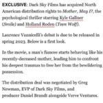 Holland Roden Instagram - Excited to announce @darkskyfilms Acquired @mothermayifilm ❤️Blast shooting this and honored I got to learn so much producing for the first time @kylegface @laurencevannicelli @dancebydaisy @rage_trivedi #Daneeckerle #danielbrandt #verve Choners we did it! 🍫 @tonyschocolatebar