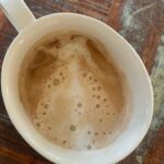 Holland Roden Instagram - Heaven and also… when you accidentally pour belle’s dress pattern for coffee art ☕️ 🎨 #beautyandthebeast #simbaforhire Making @disneyplus dreams come true over here🤣 📸 @rohamdp
