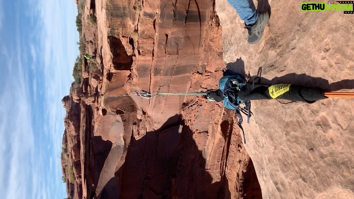 Holland Roden Instagram - Moab has a piece of my heart. Five filled days of pure joy- this is one of the many community activités in the fruit bowl. I have wanted to see the space net in person for 3 years now. And my first time at a Highline park ❤️ the space net only goes up at thanksgiving @sketchyandylewis and crew do it every year. The third pic is a woman who has her two sons BASE jumping through the hole. Everyone knows she is BASE jump expert Dante and his novice little brothers mom. The intimacy of this community is truly so unique. Dalton a new fellow highliner talked about the cave that the father of highline Dean Potter lived in in these parts appropriately named Dean’s cave. I always wait a few days to post pics like this if I do at all bc the trips the van has taken me on I hold so dear. Def not perhaps a normal Turkey day to most but this is my favorite way to celebrate. The crevices of this country amaze me. This is the America I relish in a front row seat to witness. The Fruit Bowl, Moab