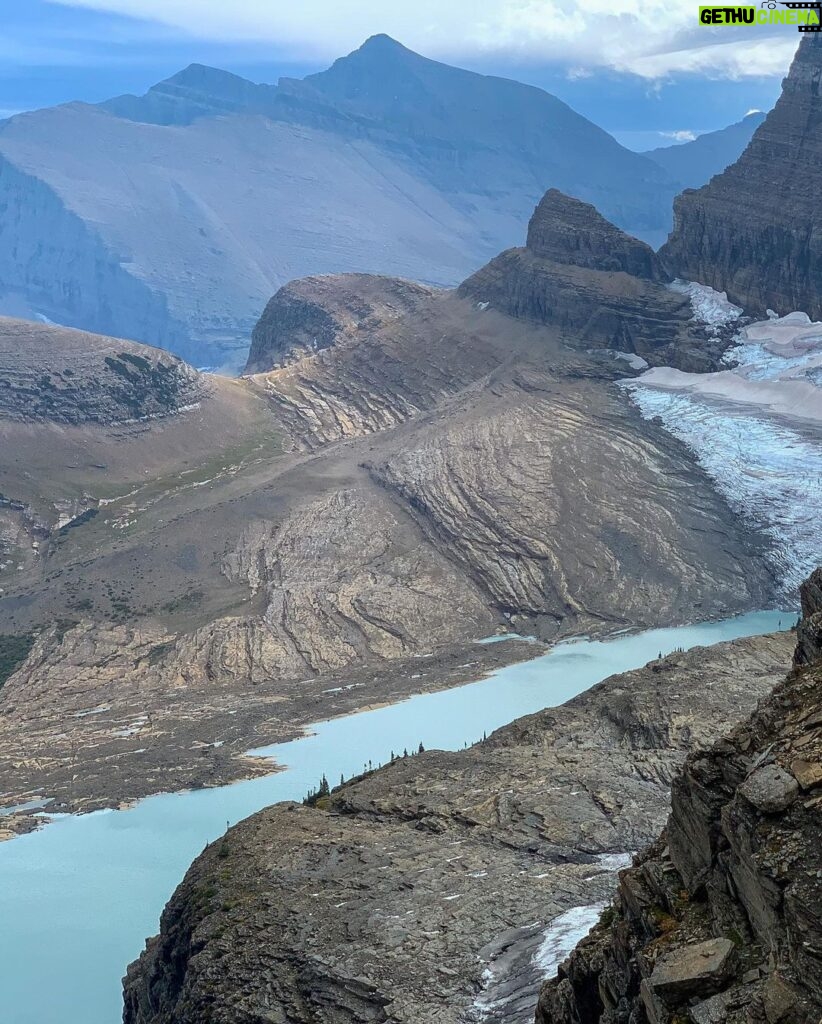 Holland Roden Instagram - Montana Glacier Park: I choose favorites and this is mine so far ❤️ breath taking at every turn- quite literally. This is on the Highline trail which we then took Garden Wall to the top. About 15.2 miles - Garden is about only .8 miles but a 1000ft vertical 🥵 I found out it’s called a wall for a reason 🤦‍♀️but my left knee pain was worth it to walk above the clouds and feast my eyes on alpine lakes and glacier views. 📸 @ethan.northey Also made big horned sheep friends 🙌🏻 🐑ish - on our 14th mile momma and baby came out of no where- I wish my wide eyed surprise of these dudes jumping in front -5 ft from me had been documented 🤣 About half of every hike I try and audiobook- today I hiked with @sethrogen and his Yearbook 👌🏻 highly recommend #valife #solofemaletraveler Glacier National Park-Montana