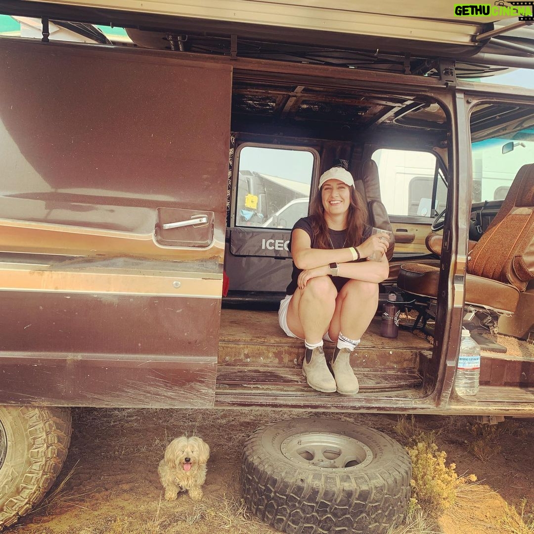 Holland Roden Instagram - There were 25 watt albeit homemade lasers that were viewed from a van hood for three hours, dirt bike toys, a volcanic pit, rigs built for jumping, mad max 101 vibes (the only time ill use the word vibes), the best cortado out of the back of a beautiful Vw Van, bus roof top concerts, yoga, ate better than I have in months @chefjohnathan 💯 but these are the best memories I’m taking - the luckiest girl to have found this van circle of peeps. A day in van life is like a month in the structured world- in three days I feel like I have been with these people all summer ❤️ I’m taking them with me…that and all the dust in every crevice of my body and my van for the next month 🤦♀️ @descendonbend 🌟 ( @tinyrollinghomestead - Jen- Im absolutely vying to be this epic woman’s hype girl - the swing/ Hammock/ two year build with no experience in a driveway nonetheless- I have no words how much this girl impresses me) This girl should get thé crédit she deserves 🎉