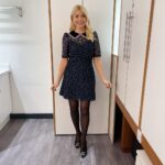 Holly Willoughby Instagram - Little reminder that @thismorning isn’t on today… but filming a little festive fun for a future show… Christmas is on! #hwstyle💁🏼‍♀️✨ dress by @sandroparis ✨