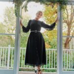 Holly Willoughby Instagram - You just can’t go wrong with a black dress for a classic evening look – and this one, with its elegant detailing, is one of my favourite pieces from my November edit. To finish the look, I’ve simply added a waist belt and heels 🖤 #MyMarks #ad #tistheseason #partytime Dress – T427974 Belt – T011021B Shoes – T027821A