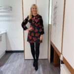 Holly Willoughby Instagram - Morning Tuesday… blonde is back! See you on @thismorning at 10am… joined by @gretathunberg @bezmondays @mrs.brownsboysofficial … Now that’s a lineup! #hwstyle💁🏼‍♀️✨ dress by @rixo ♥️ This Morning