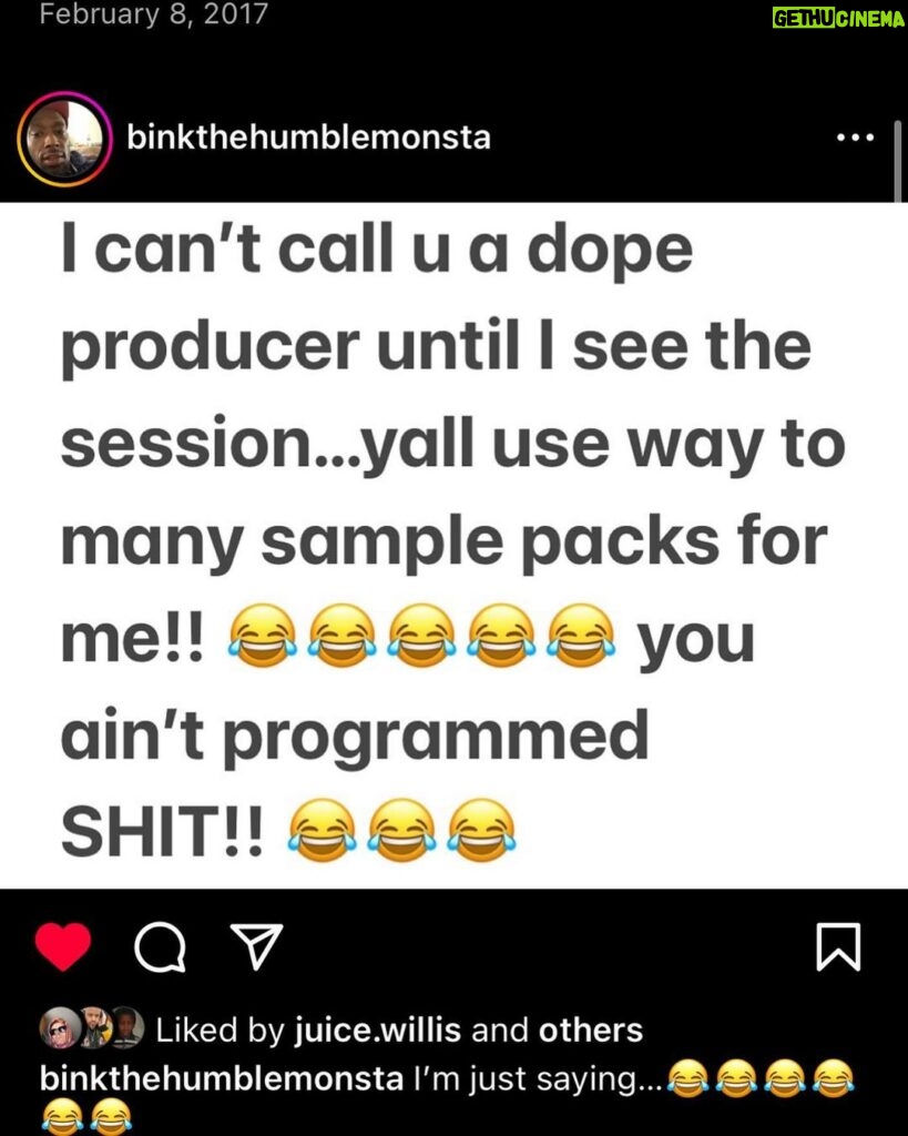 House Shoes Instagram - This is possibly the most real and accurate producer related post I have seen in a long time. Salute @binkthehumblemonsta. If them drums ain’t yours that beat ain’t yours. Who the fuck ever thought different? Yall new booty ass beat makers got it fucked up. Open the gates for the safe ass producer comments.