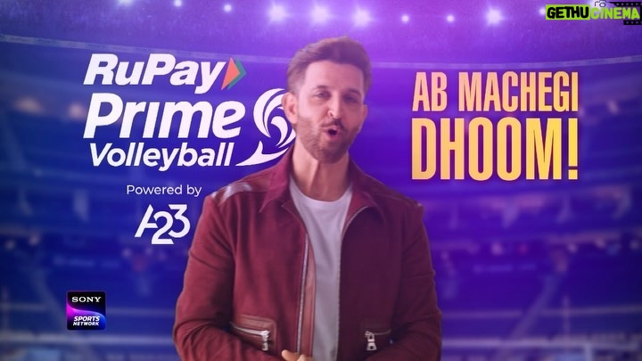 Hrithik Roshan Instagram - Missing some 𝑫𝑯𝑶𝑶𝑴? 🤔 The #AsliVolleyball showdown is just 1⃣ week away and we can’t keep calm! 🤩 #AbMachegiDhoom as #RuPayPrimeVolley Season 3 is set to enter 🫵 📺 guaranteeing non-stop excitement! 🗓: Feb 15 | 🕡: 6:30 PM onwards #PVL