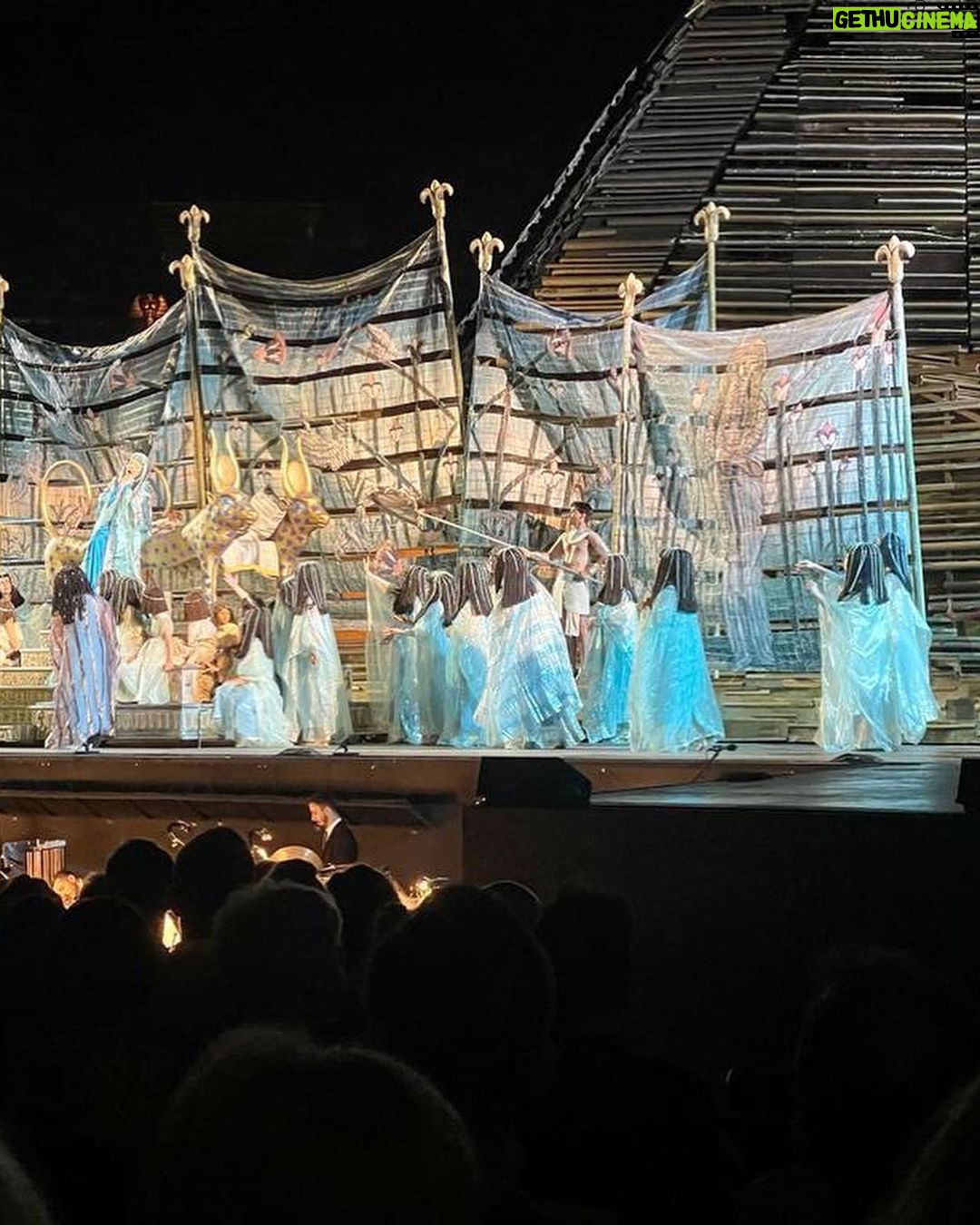 Hugh Wallace Instagram - Last night we went to Aida in the Arena di Verona, where music and history merge. Built around 30 AD, the @arenadiverona is among the best preserved amphitheaters of the Roman period. Over 30,000 spectators were accommodated here in ancient times, as they are still today. The monument was re‐established as a theater during the Renaissance, and in 1913, the tradition of opera at the Arena di Verona began with a 100th anniversary production of Giuseppe Verdi's Aida. A stunning opera, massive cast and a brilliant production #aida #opera #veronaitaly