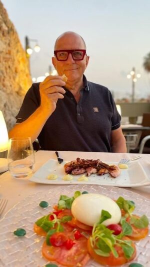 Hugh Wallace Instagram - Thank you for all your recommendations. Here’s a round up of the places that we would recommend to eat in Sitges. 
Best main fish dish Toni’s Bistro.
La Pou, smoked aubergine with cream cheese, honey and crushed nuts, a twist on tapas. 
Perfect Scallops at Fragata, with a great terrace to watch the world go by.
La Cocina one of the best restaurants in town, make sure you book. 
Lobster ravioli at Marciel on the waterfront was amazing.
@restaurantemaricel 
Snails with lobster in a Catalonia style at La Nansa, wonderful staff & the best dark & white chocolate desert which was eaten by Martin before I could get a photo! 
#food #restaurant #holiday