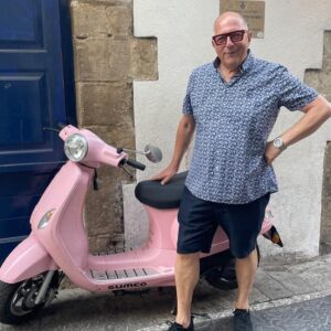Hugh Wallace Instagram - 1. With the Barbie craze been so big I chose a pink scooter! 
2. Cooling off in the pool 
3. Delicious local food 
I’m off to Barcelona today and looking forward to visiting your suggestions. Thank you for sharing them. 
#holidays #spain
