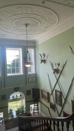 Hugh Wallace Instagram - I had the pleasure of recently staying in @coopershill 
An 18th century Grand Irish Country Mansion, set in a 500 acre estate, with a  river running through the property the wildlife is prolific.
Follow for more as I will be sharing the interiors & some of the more unusual items in the fabulous family owned house. 
#architecture #irisharchitecture #listedbuilding #georgianarchitecture #hotel #historical