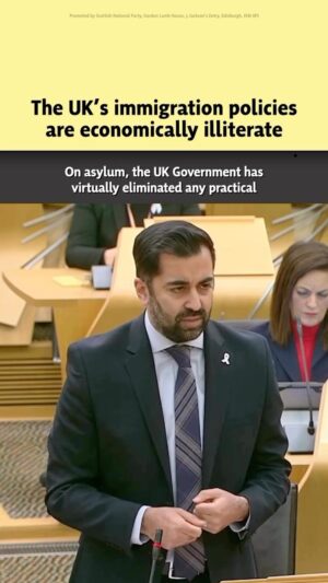 Humza Yousaf Instagram - 📢 Migration is good for Scotland.

🤝 It enhances our communities and economy whilst supporting the delivery of our public services like our NHS and social care sector. 

❌ The UK governments approach to migration is not only morally repugnant but economically illiterate.