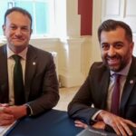 Humza Yousaf Instagram - A real pleasure to catch up with Taoiseach @leovaradkar in Dublin earlier this week at the British-Irish Council. 🏴󠁧󠁢󠁳󠁣󠁴󠁿 🇮🇪 The friendship between Scotland and Ireland, our nations and our people, is long and enduring. Through closer co-operation, I look forward to further strengthening that bond. Dublin, Ireland