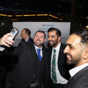 Humza Yousaf Instagram - A pleasure to host @ScotGov's 🏴󠁧󠁢󠁳󠁣󠁴󠁿 #StAndrewsDay reception #COP28 and showcase Scotland's sustainable food and drink produce. I was delighted to be joined by His Excellency Sheikh Maktoum Bin Butti Al Maktoum @maktoumbinbutti

Our delegation includes representatives from our renewable energy, agritech, space data, and bio-engineering businesses.

All playing a vital role in our transition to net zero.

#LetsDoNetZero