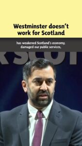 Humza Yousaf Instagram - We didn’t vote for this Tory government. We didn’t vote for austerity. We didn’t vote for Brexit. Yet these decisions have damaged Scotland’s economy, public services & household budgets. We need independence so every decision about Scotland is made by the people who live here.