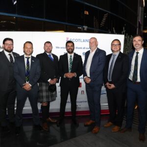 Humza Yousaf Instagram - A pleasure to host @ScotGov's 🏴󠁧󠁢󠁳󠁣󠁴󠁿 #StAndrewsDay reception #COP28 and showcase Scotland's sustainable food and drink produce. I was delighted to be joined by His Excellency Sheikh Maktoum Bin Butti Al Maktoum @maktoumbinbutti

Our delegation includes representatives from our renewable energy, agritech, space data, and bio-engineering businesses.

All playing a vital role in our transition to net zero.

#LetsDoNetZero