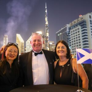 Humza Yousaf Instagram - A pleasure to host @ScotGov's 🏴󠁧󠁢󠁳󠁣󠁴󠁿 #StAndrewsDay reception #COP28 and showcase Scotland's sustainable food and drink produce. I was delighted to be joined by His Excellency Sheikh Maktoum Bin Butti Al Maktoum @maktoumbinbutti

Our delegation includes representatives from our renewable energy, agritech, space data, and bio-engineering businesses.

All playing a vital role in our transition to net zero.

#LetsDoNetZero