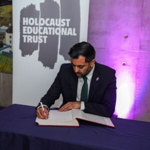 Humza Yousaf Instagram - This evening, I signed @holocaustuk's Holocaust Book of Commitment, in memory of the six million Jews and many millions of other innocent people murdered in the Holocaust, and those killed during more recent genocides.

I had the honour of meeting survivors of these horrific atrocities. Their stories must continue to be told to give us all the courage to act and speak out wherever we see hatred.

I promise to always raise my voice against prejudice, whether I see it here in Scotland or anywhere in the world.