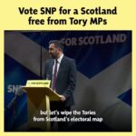 Humza Yousaf Instagram - In every Tory-held seat in Scotland @theSNP is in second place. And it's the Tories in second place in more than half of the SNP-held seats. So our message is clear: 🗳️ Vote SNP for a Scotland free from Tory MPs. Let's wipe the Tories from Scotland’s electoral map. Glasgow, Scotland