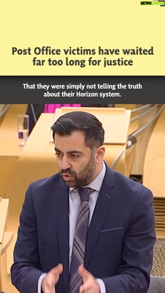 Humza Yousaf Instagram - Those affected by the Post Office Horizon scandal have waited far too long for justice and far too long for the compensation they so rightly deserve.