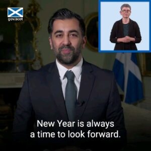 Humza Yousaf Instagram - In 2024, I hope we see an end to the suffering of the people of Gaza, Ukraine, and all of those impacted by the horrors of war.

In Scotland, we will work tirelessly to protect people from Westminster harm, invest in our public services & grow our economy.

My best wishes to you & yours for 2024.

Happy #Hogmanay