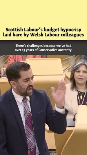 Humza Yousaf Instagram - Why do Labour in Wales have the backbone to challenge Tory austerity, but Labour in Scotland don’t?

Labour used to back progressive tax in order to invest in public services. 

🥀 Now they stand with the Tories, demanding tax cuts for the wealthy at the expense of the NHS.