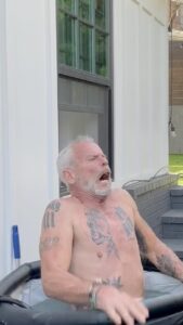 Hunter March Instagram - We hit our 10k follower goal for @hunterscolddad and THEN SOME so the old man actually dunked! 🧊 Now the REAL journey begins: my dad has promised to go in for 1 second for every 1,000 followers we get by next Sunday. So if you want to join the journey, follow and share this video! This all started because I wanted my dad to take his health more seriously and I genuinely think it’s working. Thank you all so much for following ❤️ thanks to my dad for doing this, thanks to @icepodcompany for giving us the pod to do it in, and thanks to god for making my dad so hysterical to watch in cold water 😂