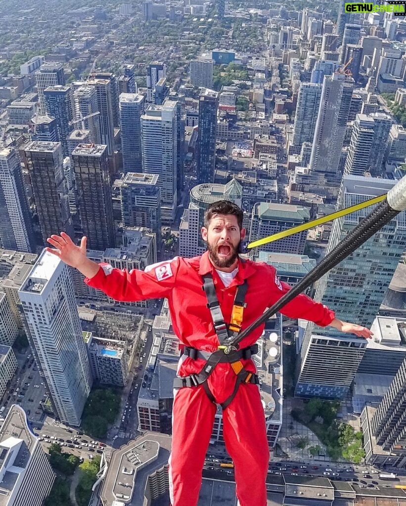 Hunter March Instagram - They asked me to smile in some promo pics for the Edge Walk at @cntower but I just got the photos back and apparently when I thought I was smiling I was actually screaming. My bad. Goofed up big time. I actually had a great time highly recommend it. I’m not crying in the last one. #toronto #cntower #edgewalk