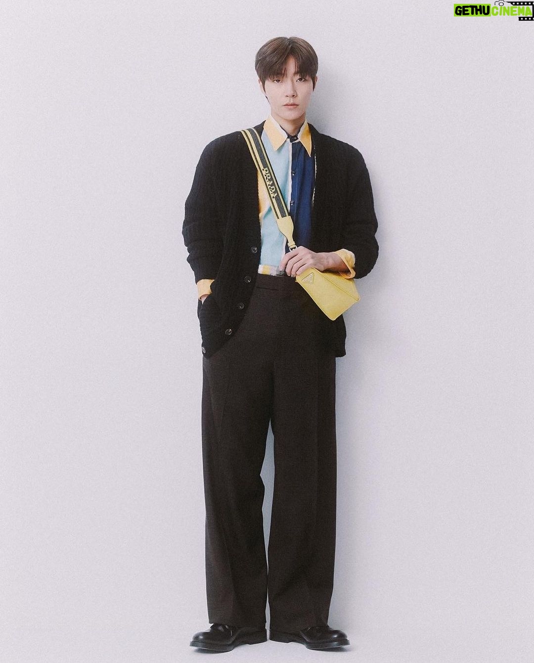 Hwang In-yeop Instagram - Prada FW22 menswear show by Miuccia Prada & Raf Simons is on Prada.com tonight at 10 PM @Prada #PradaFW22 #PradaTriangle #ad