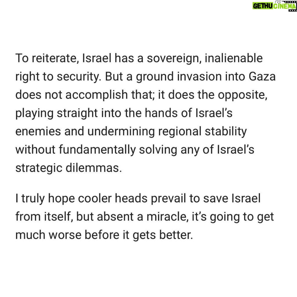 Ian Bremmer Instagram - An Israeli ground incursion into Gaza has been inevitable from the moment Hamas launched its shocking Oct. 7 surprise attack into southern Israel, where it brutally massacred more than 1,400 Israeli citizens and took over 200 to Gaza as hostages, writes @ianbremmer in his latest @gzeromedia column. “This will be a terrible mistake for Israel, graver even than the one the US committed in Iraq and Afghanistan in response to 9/11. To be clear, I fully understand and share Israel’s desire to destroy the terrorist organization that is Hamas. Israel has every right to defend itself and retaliate against attacks on its citizens. But just because this objective is understandable, legitimate, and desirable, it does not mean it is feasible or strategically wise.” Read why a large-scale invasion of Gaza is inevitable yet counterproductive, and what the alternative might be at the link in @gzeromedia’s bio. #Israel #Gaza #Hamas #News #BreakingNews #NewsHeadlines #IsraelHamasWar
