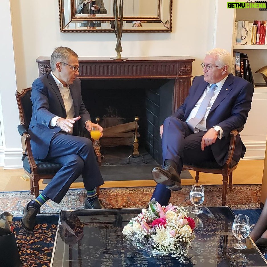 Ian Bremmer Instagram - lots to discuss w/ german president frank-walter steinmeier (us foreign policy, all things russia, china, and the middle east)