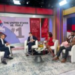 Ian Bremmer Instagram - always a blast to stop by @cbsmornings w/ @gayleking, @tonydokoupil and @nateburleson (seen here challenging my sock game) #toprisks2024 New York, New York