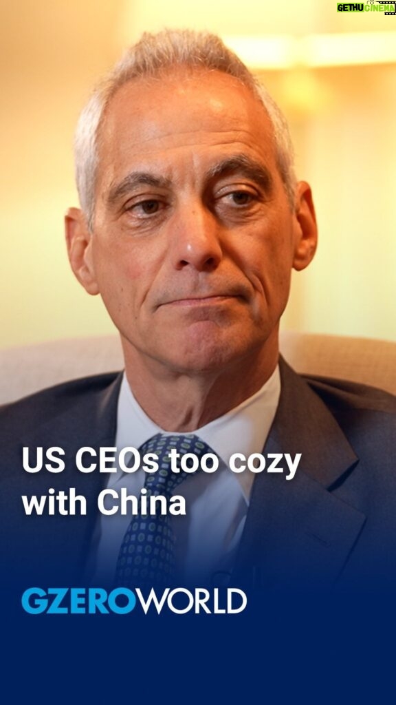 Ian Bremmer Instagram - US CEOs are too cozy with China, US Ambassador to Japan @rahmemanuel says. In an exclusive #GZEROWorld interview, he tells @ianbremmer the CEOs are “way too influential in American foreign policy in this region, way too influential.” #news #ianbremmer #RahmEmanuel #China #politics