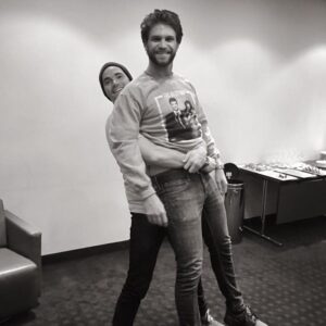 Ian Harding Instagram - Buying "the best ship" shirt will not only benefit the Lupus Foundation of America but will also make you incredibly strong! Just look here ⬆️ I can lift Keegan Allen and he weighs 3000 pounds! @keeoone #thebestship #sorrykeegan #youhaveabs #idont