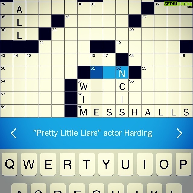 Ian Harding Instagram - This is the NY Times crossword puzzle today, brought to my attention by one @willbrill #ivemadeit #careerhighpoint #alldownhillfromhere