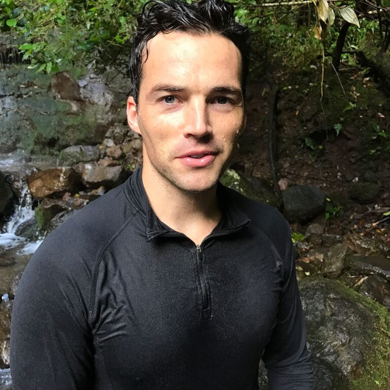 Ian Harding Instagram - #fbf to waterfall hikes, (then remembering I forgot a change of clothes...)