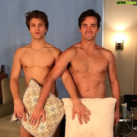 Ian Harding Instagram - Happy 48th Birthday Keegan! To commemorate the day you were spawned, here's a photo of us that we swore we would never put on the internet. Can't wait to celebrate with you in the magical land of mountains and rivers and trees. #happybirthday #shame #spraytan #pillows #regram #48yearsold #not28