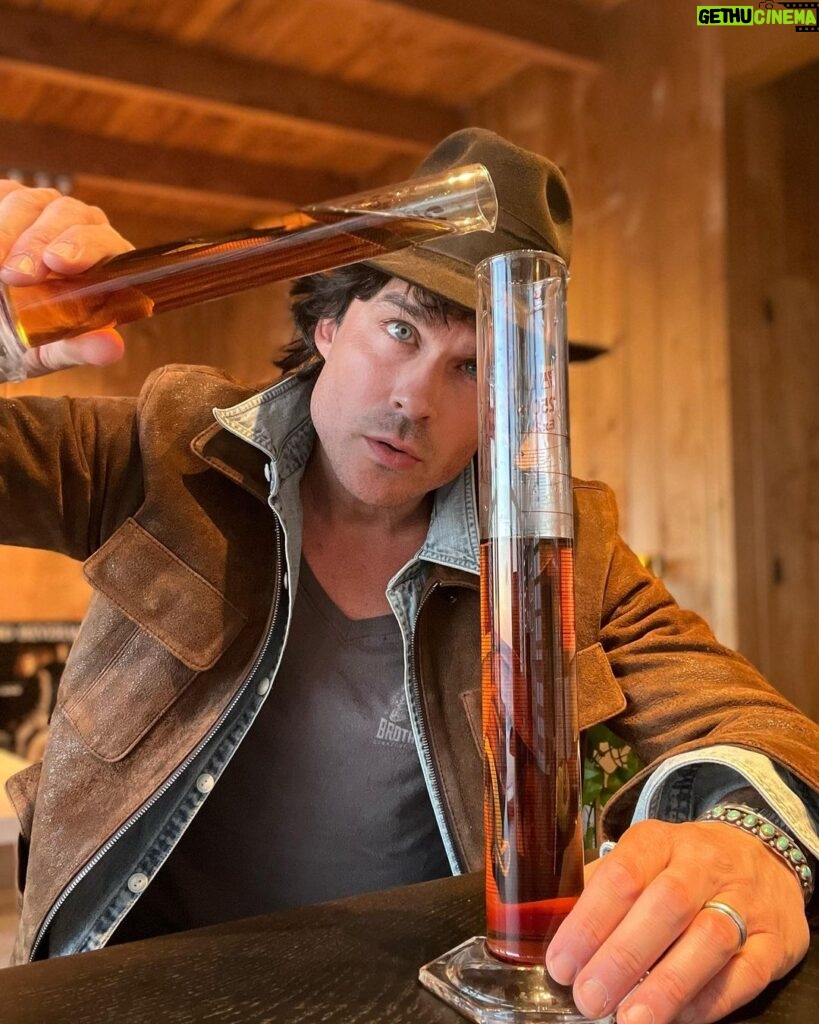 Ian Somerhalder Instagram - I’m over the moon. Blending our AWARD WINNING @brothersbondbourbon RYE has been one of the craziest journeys of my life. More to show you later about this journey. This dusty Stetson hat (I refuse to clean for superstitious reasons) was usually with me as my good luck charm. Thank YOU to all the Spirit competition panels for recognizing our wild passion for and incredibly hard work for flavor and quality. Thank YOU also to our online, retail and on premise customers for getting this to drop and share MAY 1st for you all to try. Get this RYE it will go FAST. Thank you to our distillery and bottling team. Your passion and expertise is unparalleled. Wow. Mind blown. 🤯 Love you ALL.