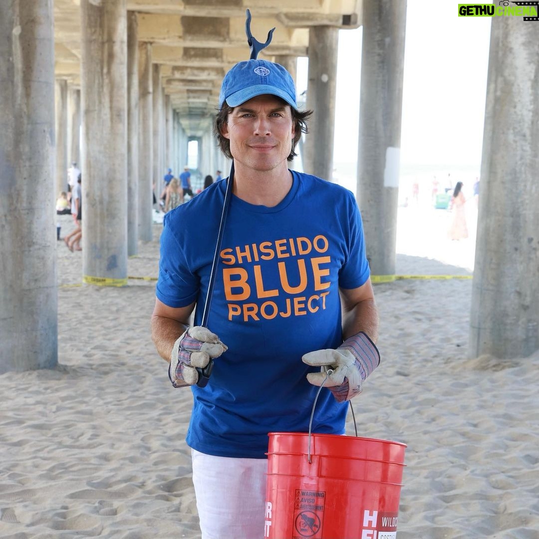 Ian Somerhalder - 1 Million Likes - Wow. What a day. I'm excited to be here today in Huntington Beach at the VANS US Open of Surfing competition with #ShiseidoBlue Project for their second-annual beach clean-up, led by @wildcoastcostaconsalvaje - a non-profit environmental organization that conserves coastal and marine ecosystems and wildlife 🌊. This was not just about driving awareness this was about action. And I am so grateful to be a part of this.
Shiseido Blue Project is a global initiative that launched in 2019 in collaboration with @wslpure , World Surf League's environmental arm, committed to inspiring, educating and empowering ocean protection @shiseido #WeAreOneOcean