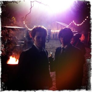 Ian Somerhalder Instagram - Early Saturday morning in May early 1900’s. The Salvatore boys. Holding a giant bottle of bourbon.. From the archives…